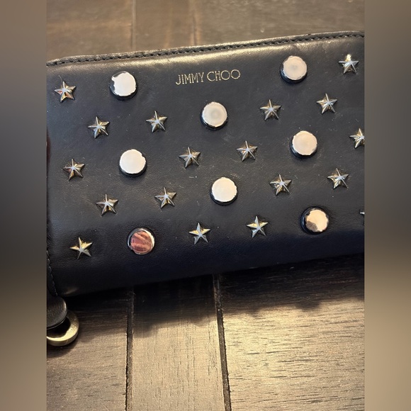 Jimmy Choo Black Star Studded Wallet - Picture 7 of 10